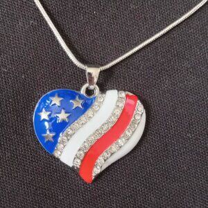 New Patriotic heart necklace